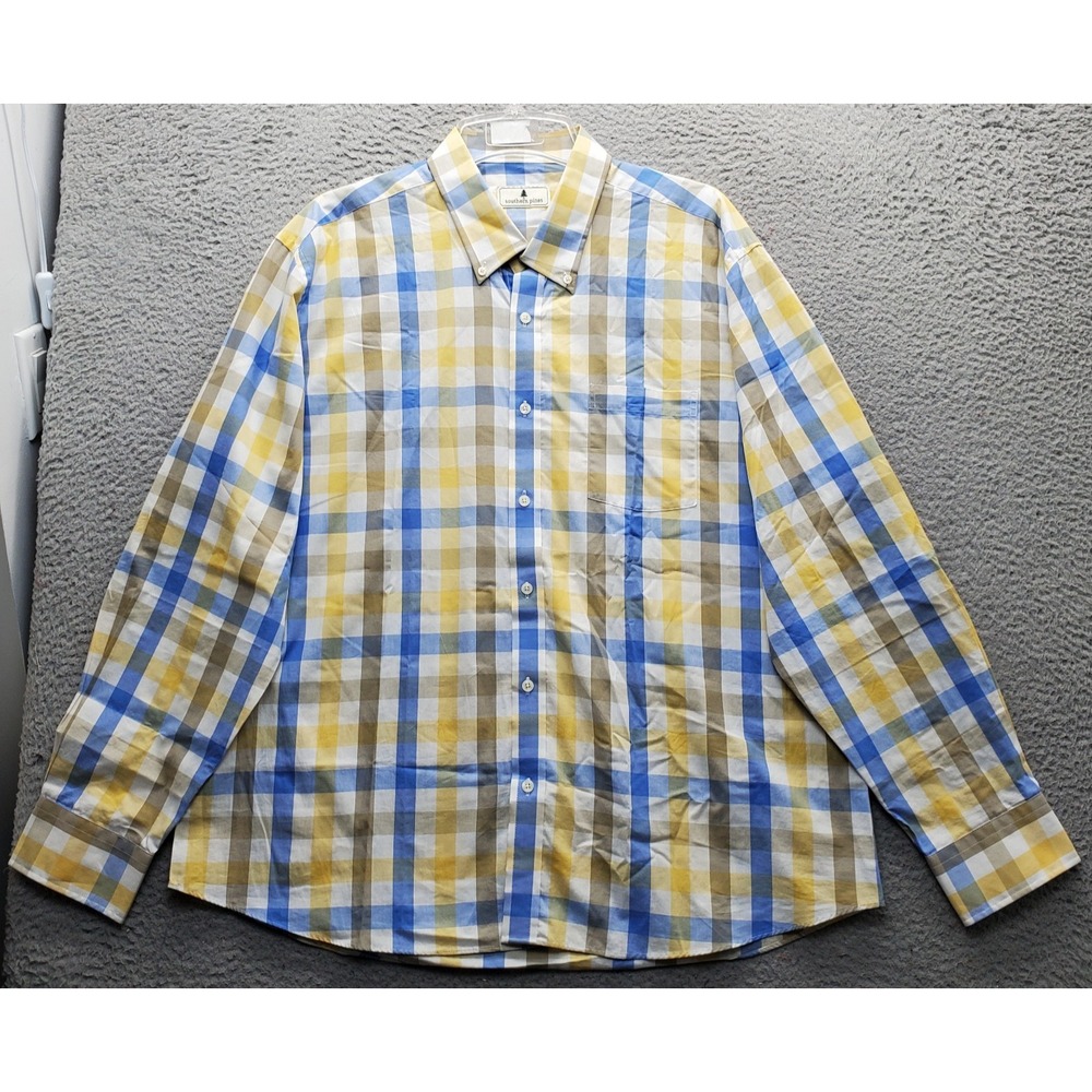 Southern Pines Shirt Mens 2XL Multicolor Plaid Long Sleeve Collared Button-Down